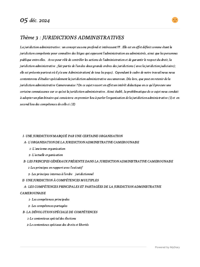 Juridiction Administrative au Cameroun | PDF | Justice | Crime et violence