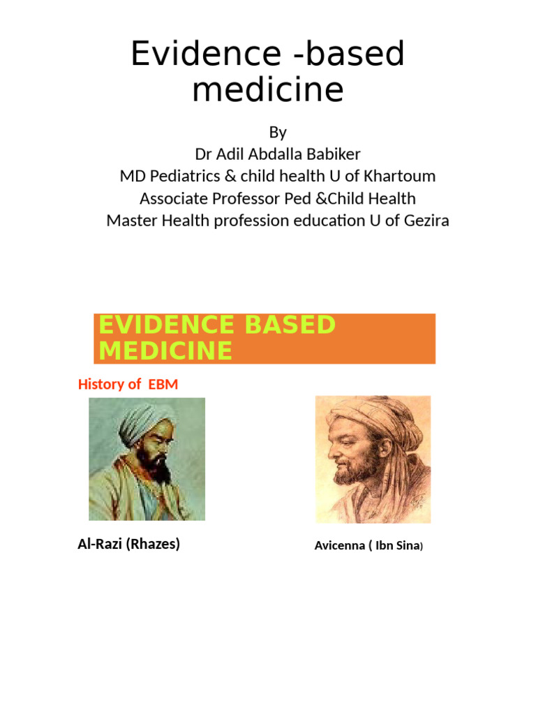 Introduction to Evidence-Based Medicine | PDF | Evidence Based Medicine ...