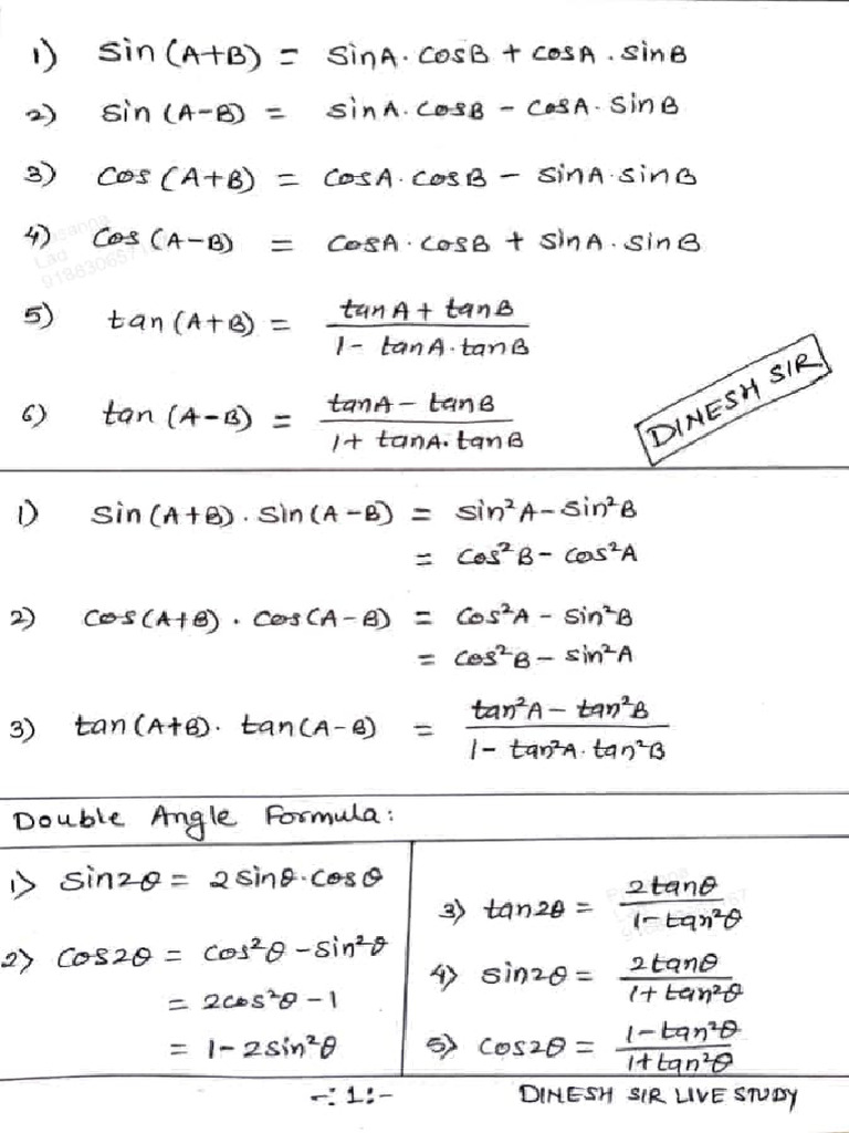 Straight Lines and Pair of Straight Lines, Line and Plane, Trigonometry ...