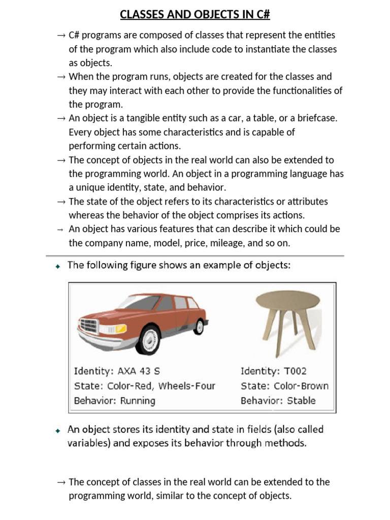 CLASSES AND OBJECTS IN C# | PDF