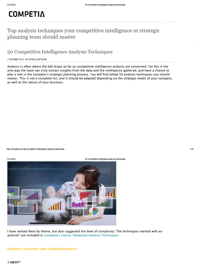 50 Competitive Intelligence Techniques | PDF | Intelligence Analysis ...