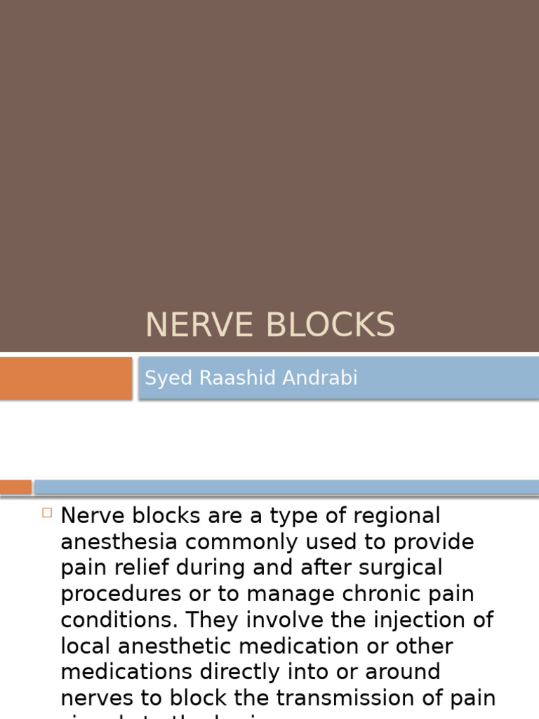 HOW NERVE BLOCKS WORK intelligence overview