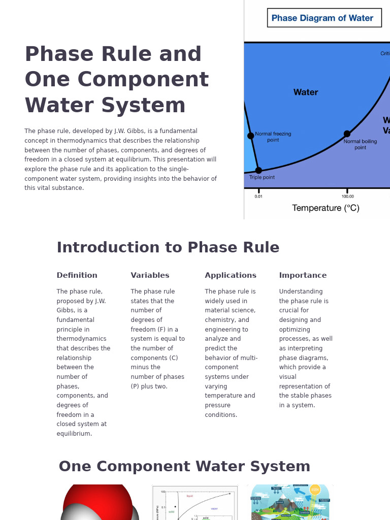 Phase Rule in One-Component Water System | PDF | Phase (Matter) | Phase ...