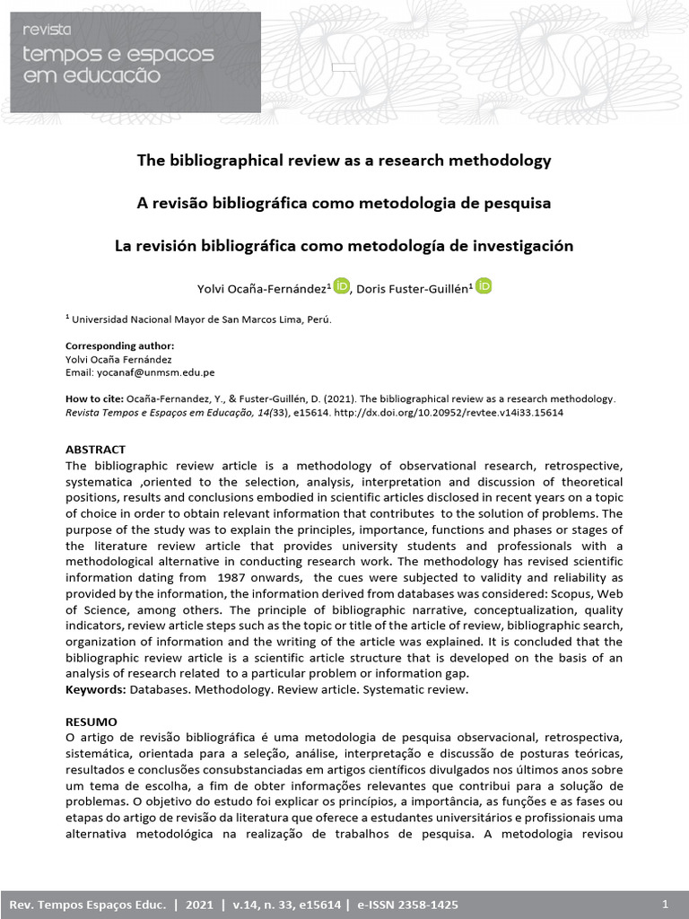 The Bibliographical Review As A Research Methodolo | PDF | Bibliography ...
