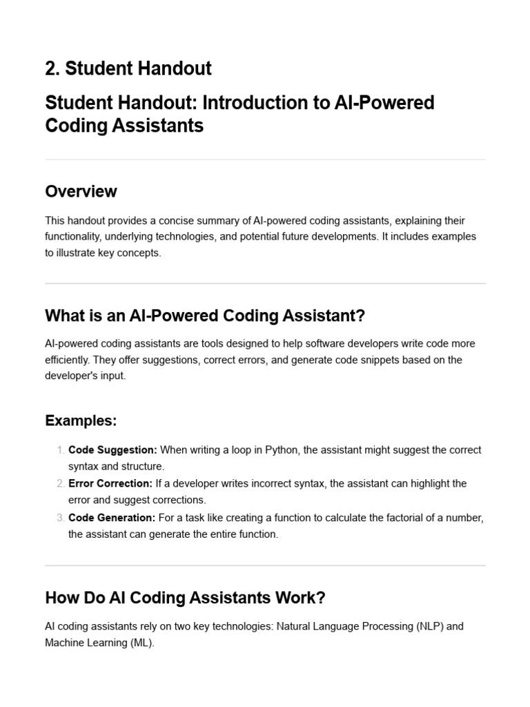 AI Coding Assistants Overview | PDF | Machine Learning | Artificial ...