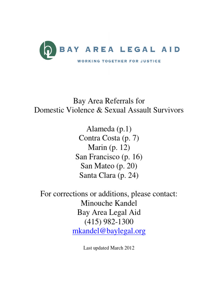 Bay Area DV & SA Survivor Resources | PDF | Child Support | Contact (Law)
