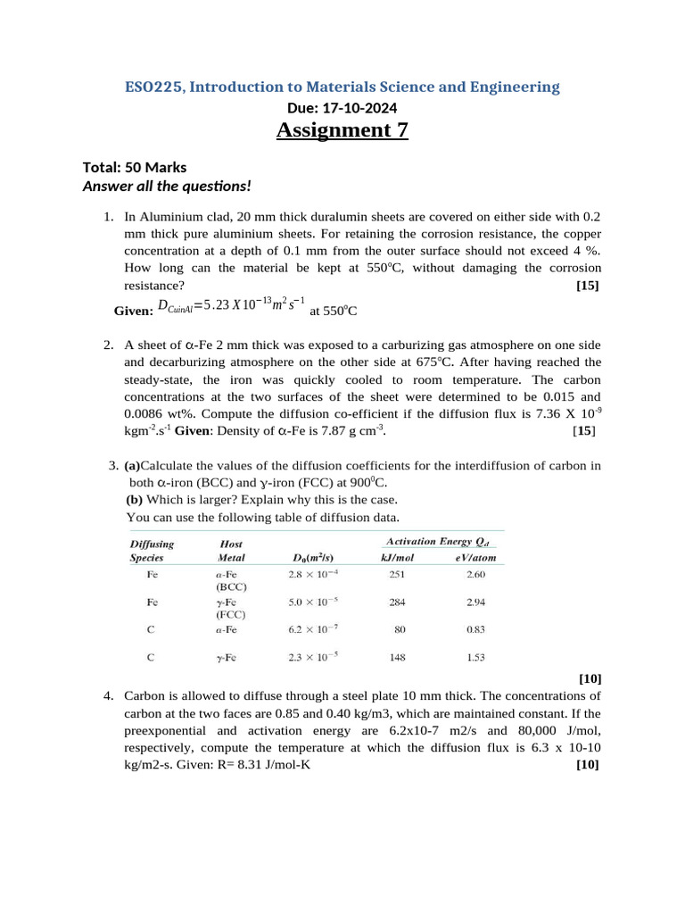 Materials Science Assignment 7 Guide | PDF