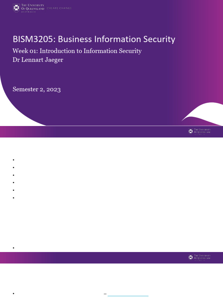 Business Information Security Course Overview | PDF | Computer Network ...
