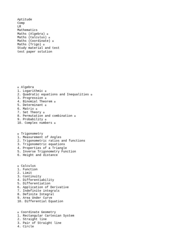 Comprehensive Math Aptitude Guide | PDF