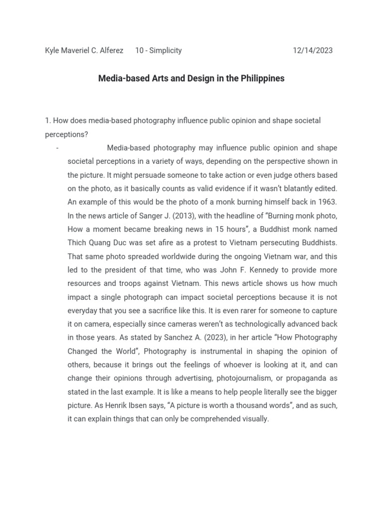 Impact of Media Photography in Society | PDF | Social Media | Popular ...