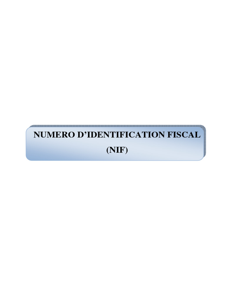Note Numéro d'identification Fiscale | PDF | Impôts | Informatique