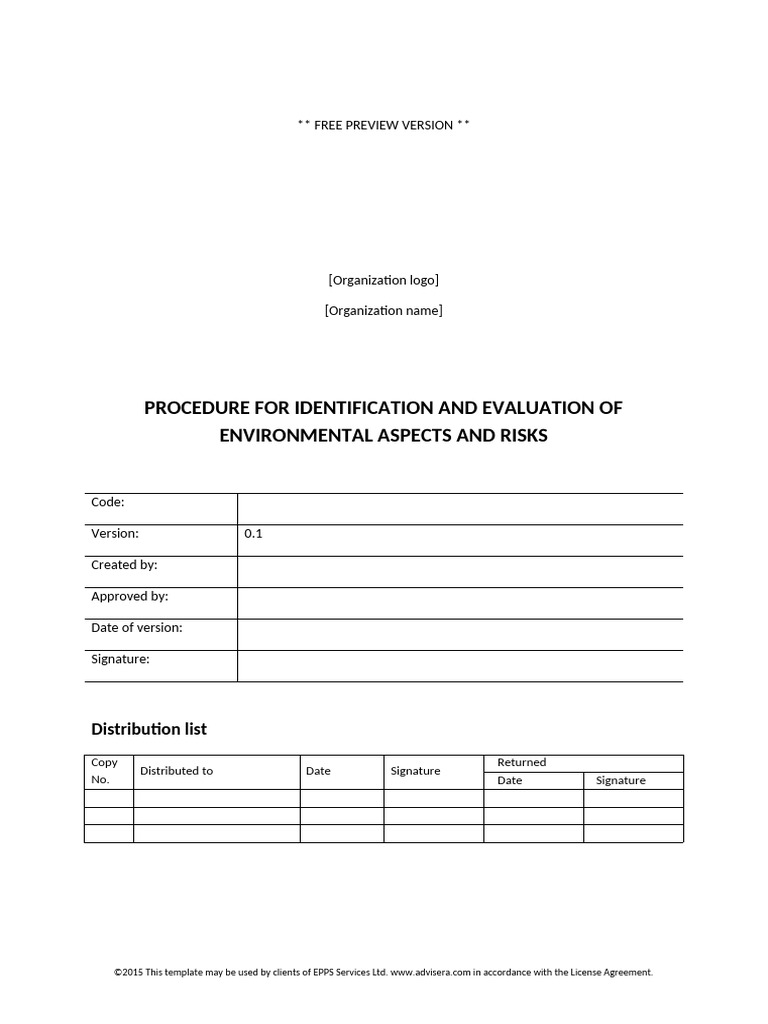 05 Procedure For Identification and Evaluation of Environmental Aspects ...