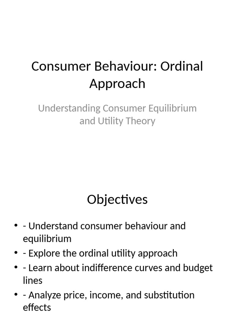 Understanding Consumer Behavior and Utility | PDF