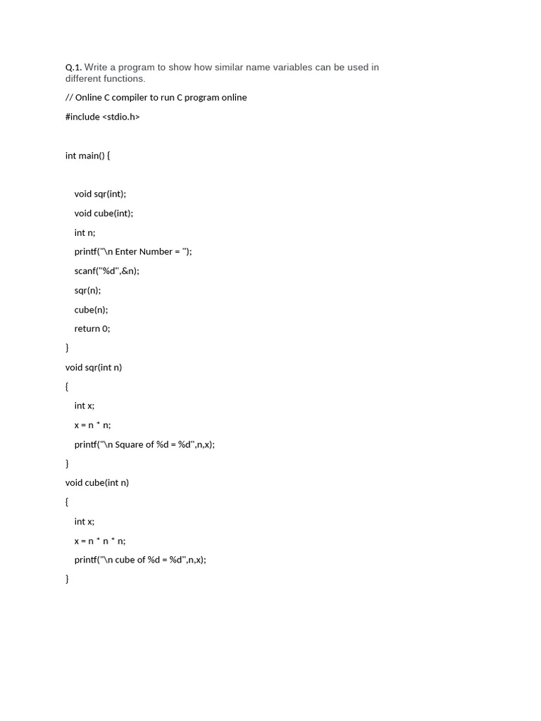 C Programs for Functions and Pointers | PDF