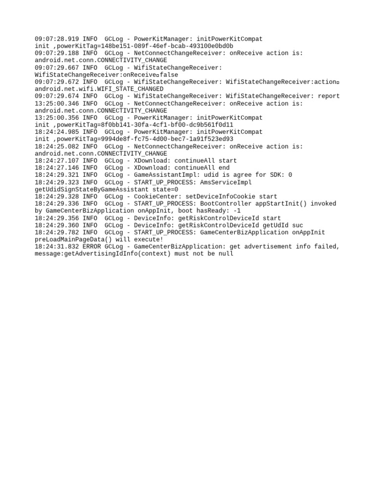 System Log: Connectivity & Initialization | PDF