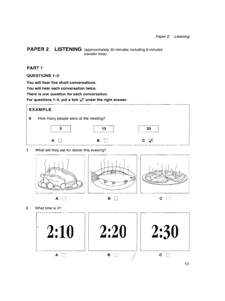 Sample Listening Test | PDF
