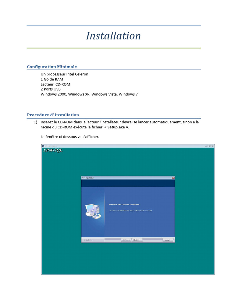 Installation de XPM-SQL et Configuration | PDF | Windows XP | Microsoft ...