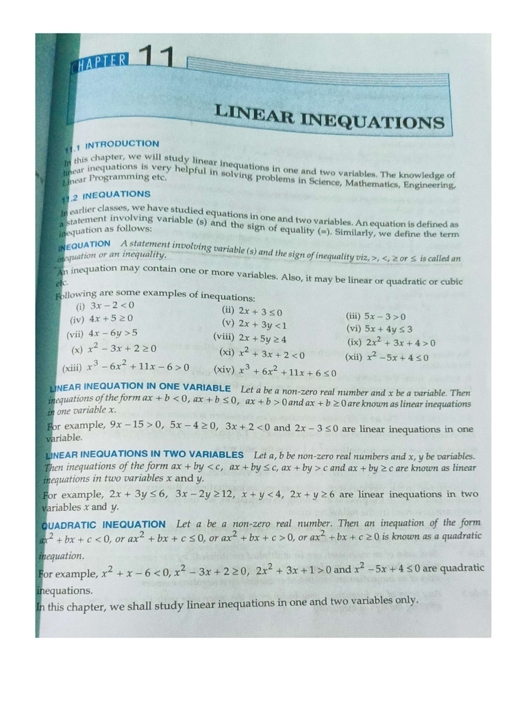 Linear Inequations | PDF