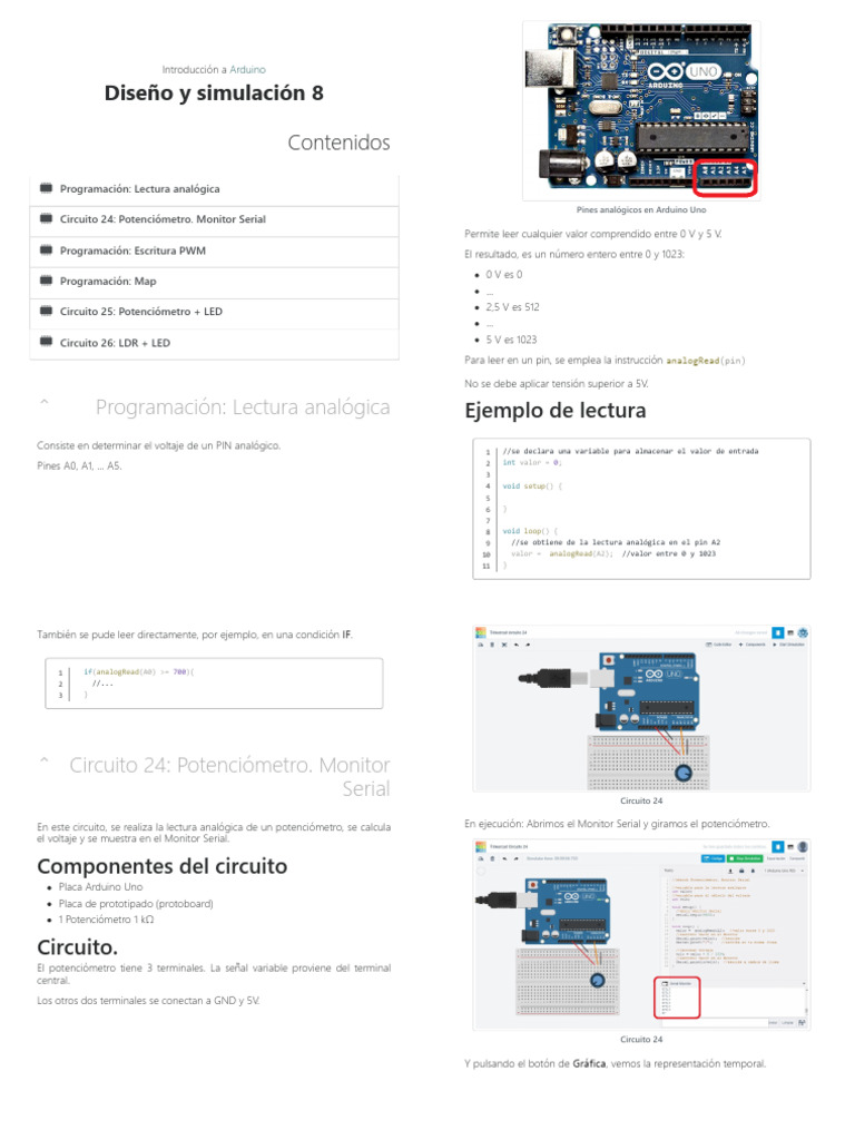 Introducción a Arduino: Lectura y PWM | PDF | Arduino | Red eléctrica