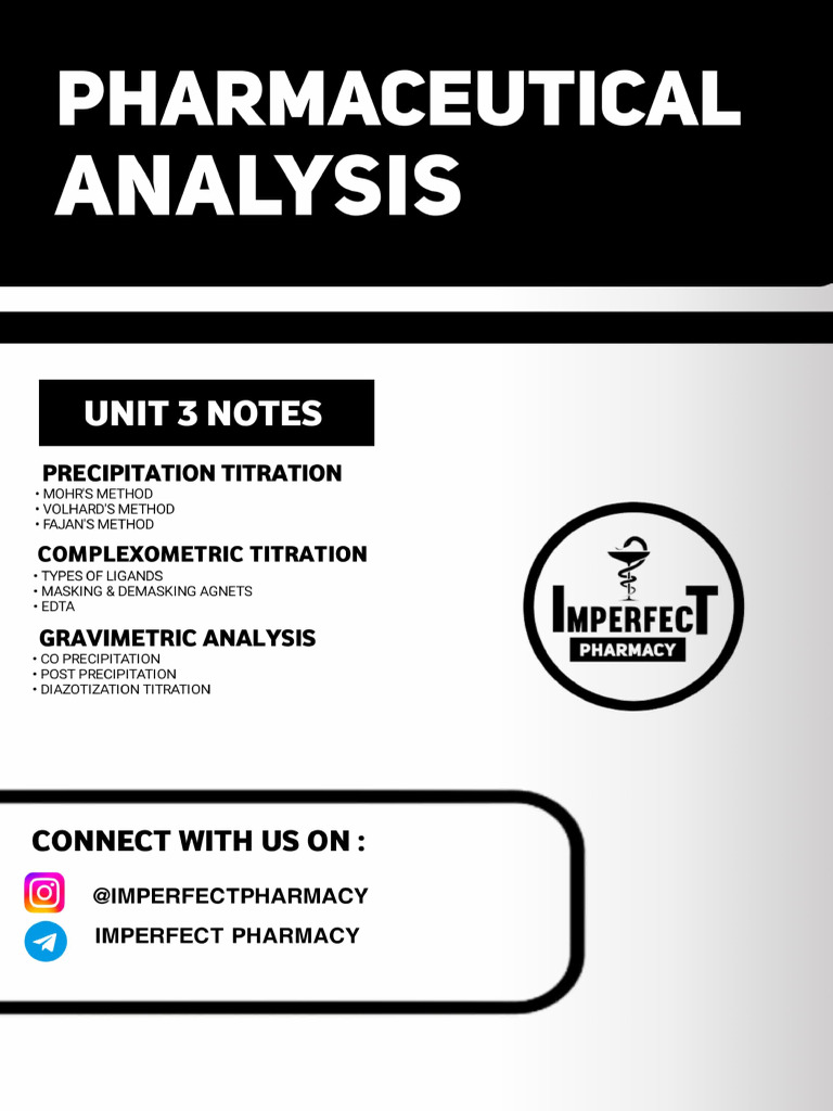 UNIT 3 Pharmaceutical Analysis (Imprfect Pharmacy) | PDF | Chemical ...
