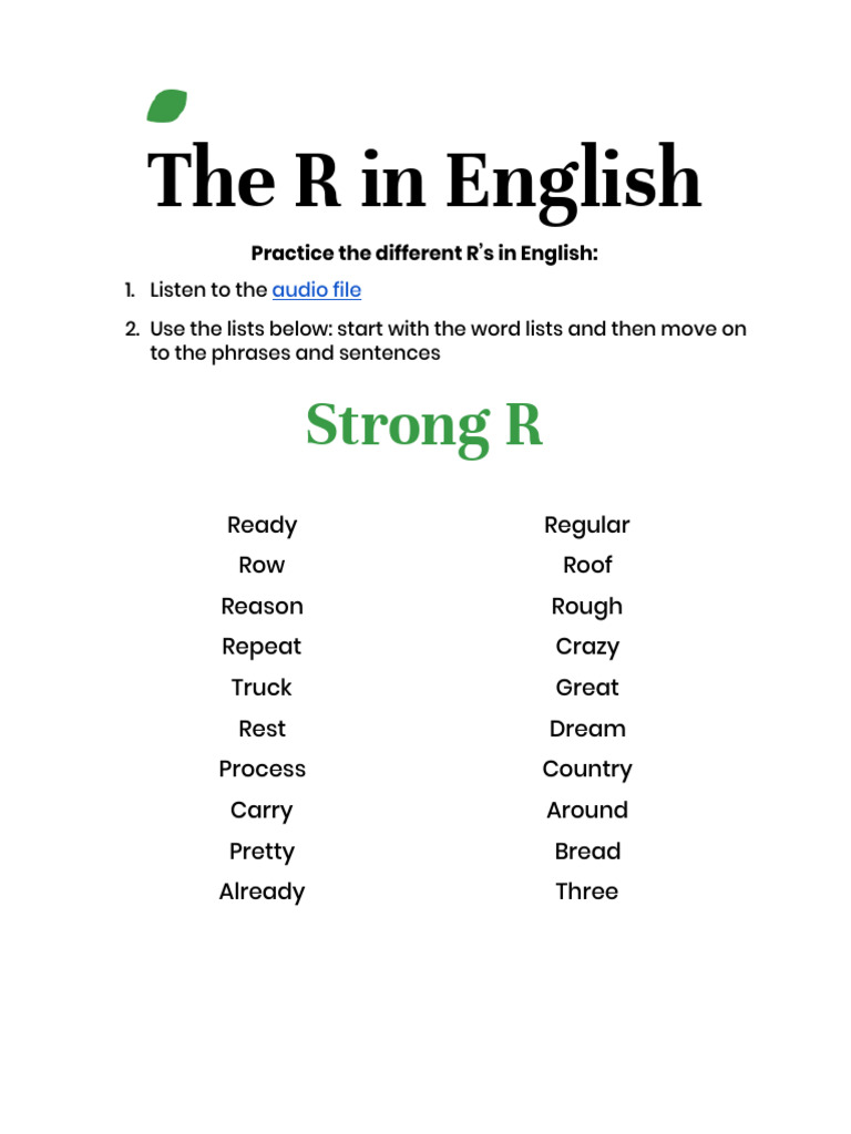 Mastering the English R Sounds | PDF | Linguistics