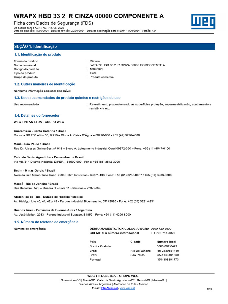 Ficha de Segurança WRAPX HBD 33 | PDF | Incêndios | Primeiros socorros