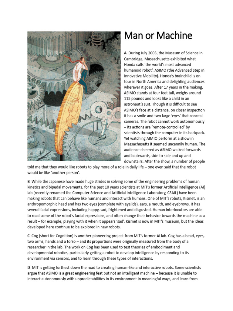 Passage 1 - Man or Machine - de 30.11.24 | PDF | Robot | Robotics