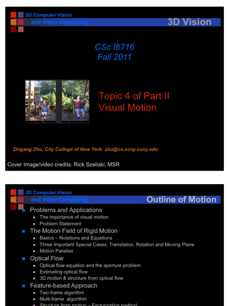3D Vision Insights by Rick Szeliski | PDF | Stereoscopy | Computer Vision