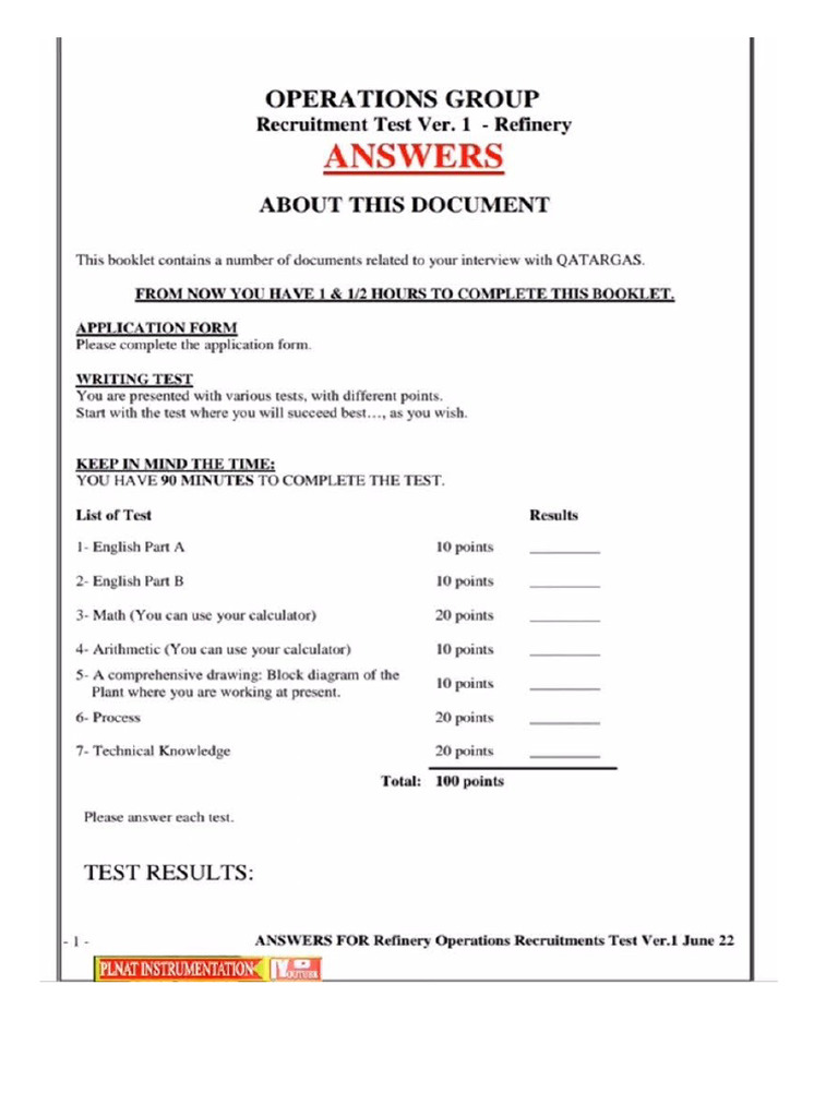 Word Test Inst | PDF