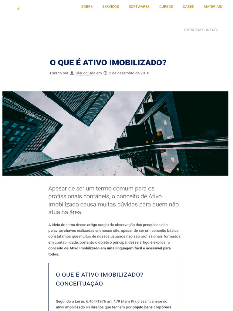 Definição de Ativo Imobilizado | PDF | Contabilidade | São Paulo