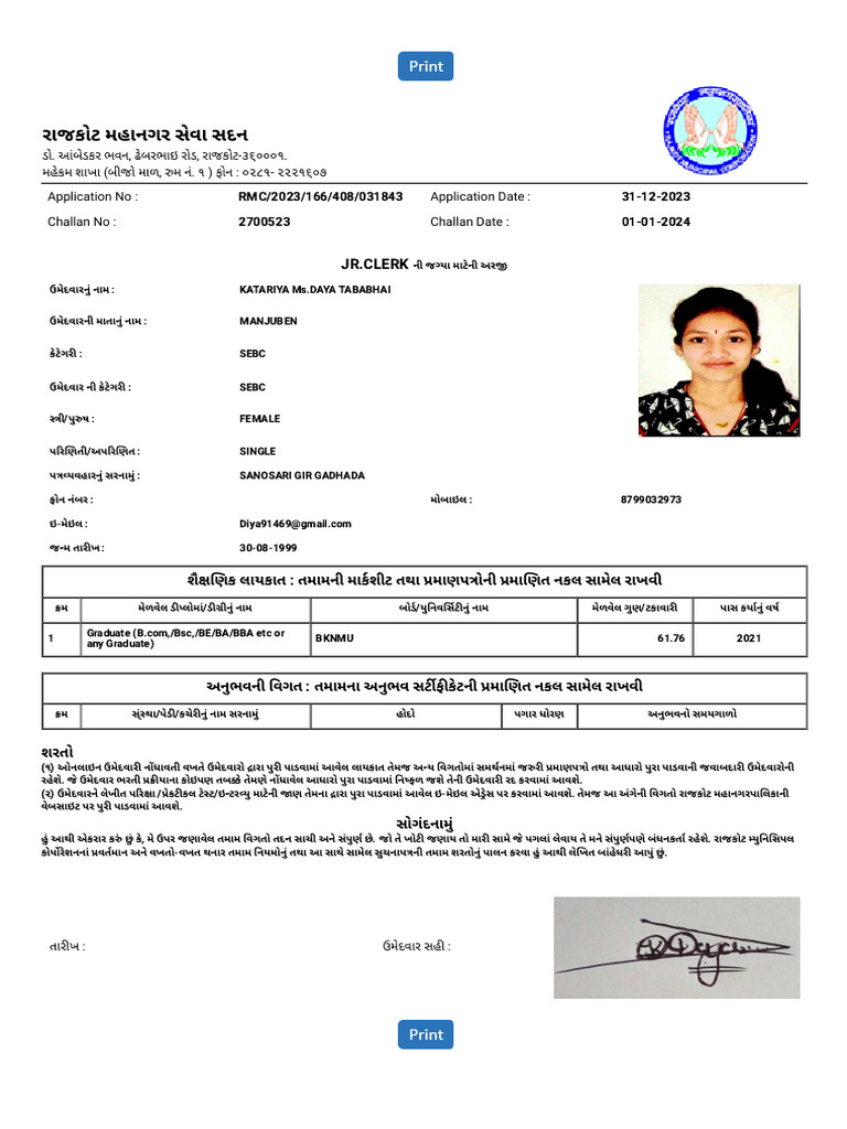 RMC Application Print | PDF