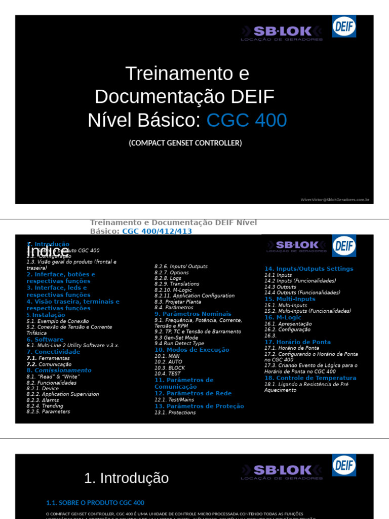 Treinamento Básico CGC 400 DEIF | PDF | Relé | PCs (computadores)