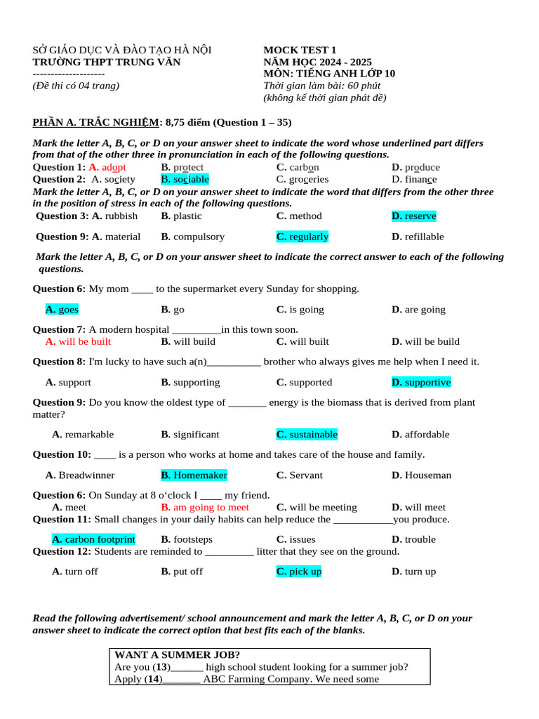 Mock Test 2 - GK I - Key | PDF | Recycling | Reuse