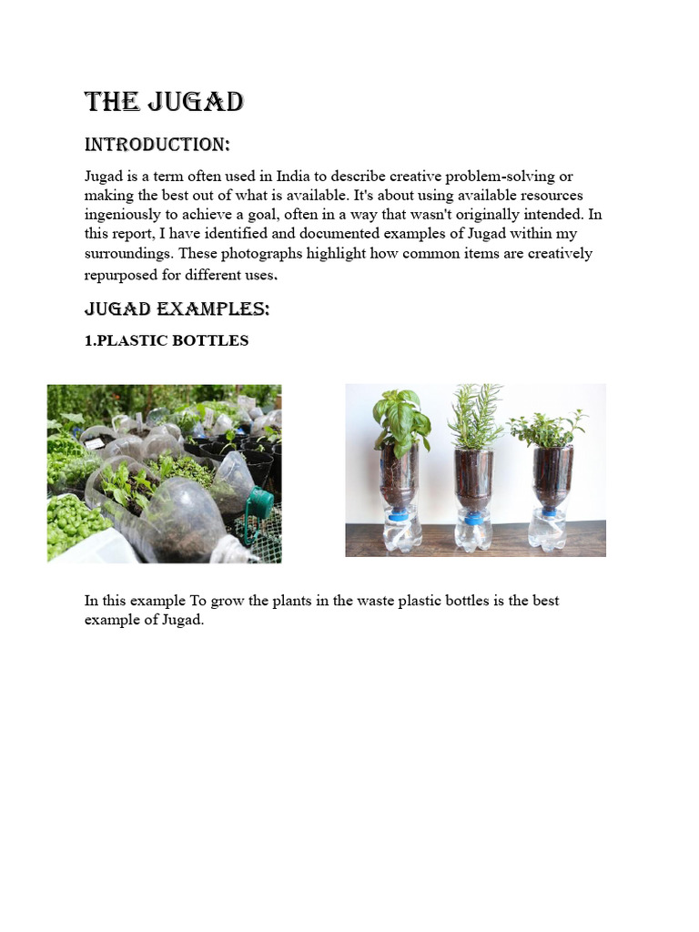 Creative Jugad: Innovative Repurposing Ideas | PDF