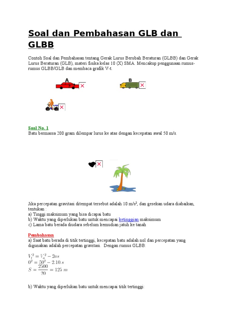 Soal Dan Pembahasan GLB Dan GLBB