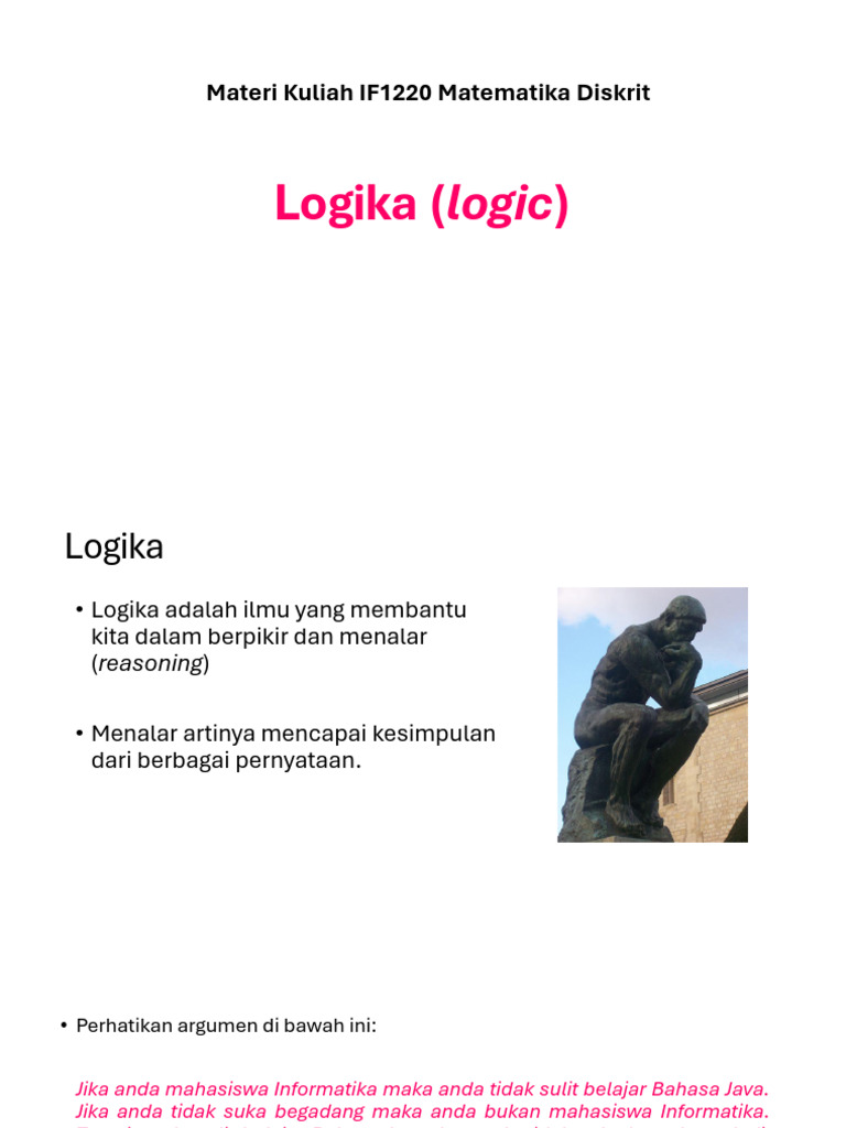 Dasar-Dasar Logika dalam Matematika Diskrit | PDF
