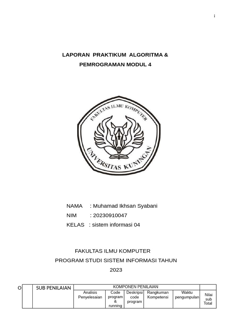 Praktikum Algoritma Pemrograman 2023 | PDF
