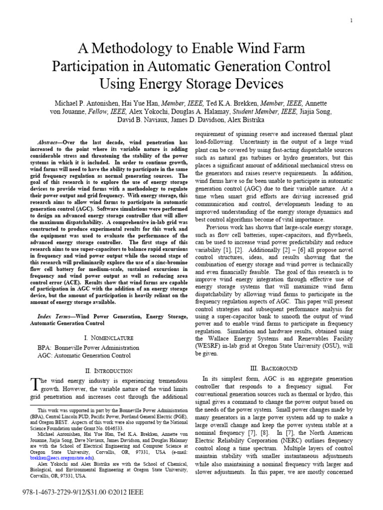 2012 Brekken A Methodology To Enable Wind Farm Participation in ...