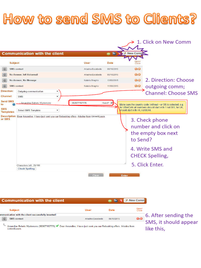 SMS Sending Instructions Guide | PDF