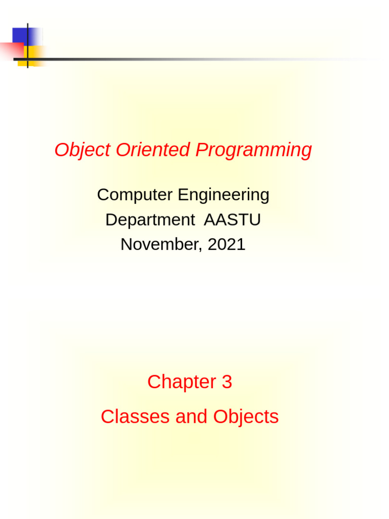 Chapter 3 Classes&Objects Electrical | PDF | Programming | Constructor ...