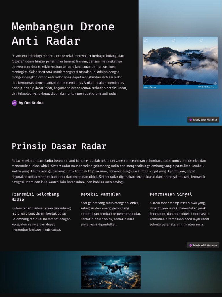 Drone Anti Radar: Teknologi dan Strategi | PDF