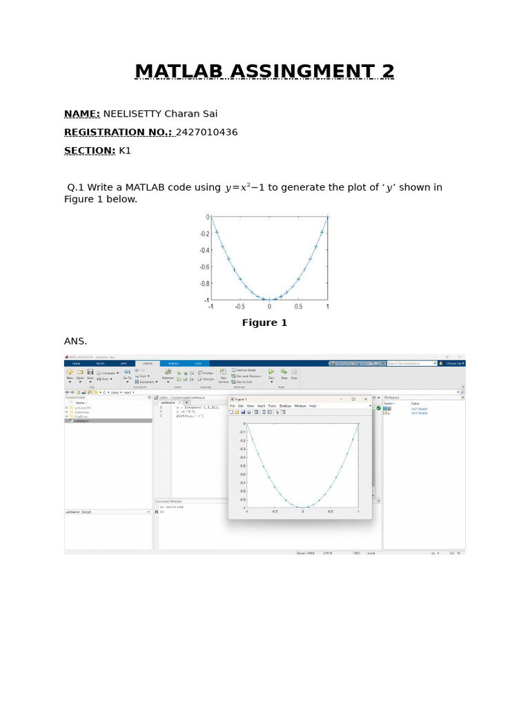 MATLAB Assignment Solutions and Code Examples | PDF | Matlab | Function ...