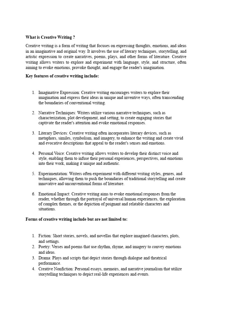 What Is Creative Writing | PDF | Narrative | Creativity