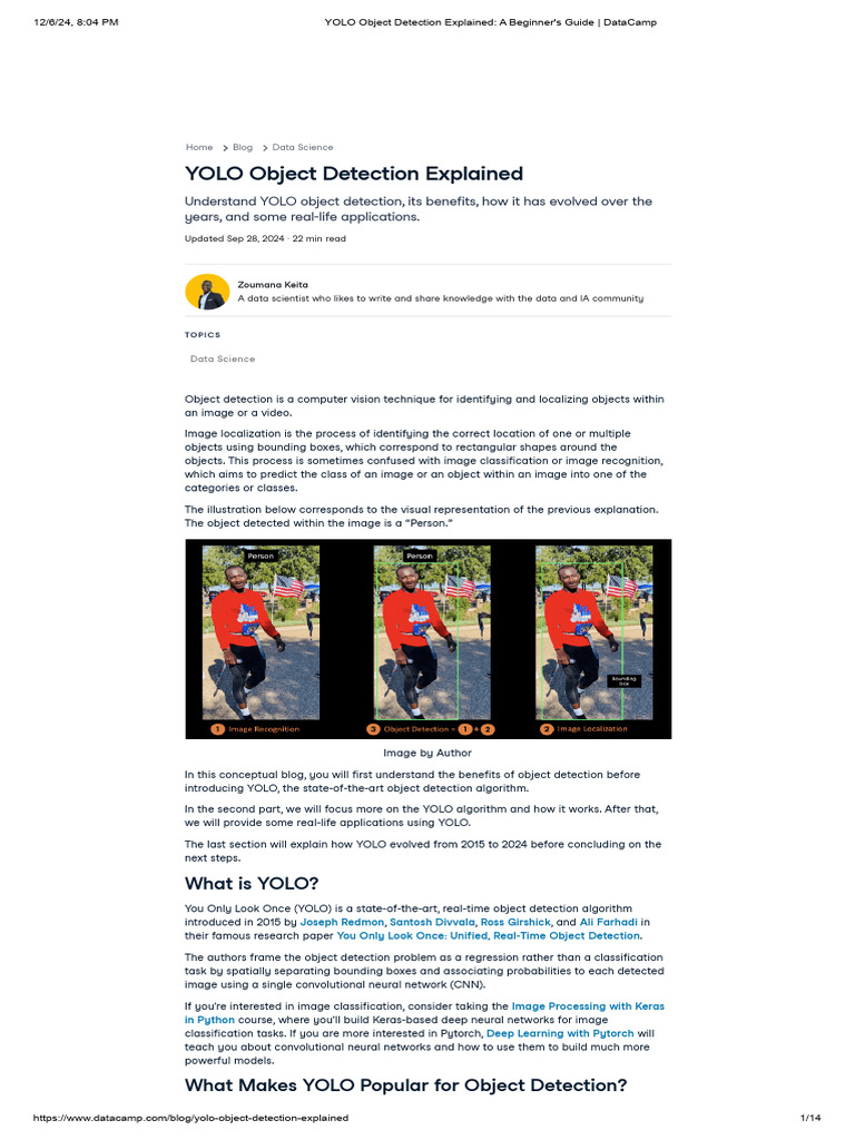 YOLO Object Detection Explained - A Beginner's Guide - DataCamp | PDF ...