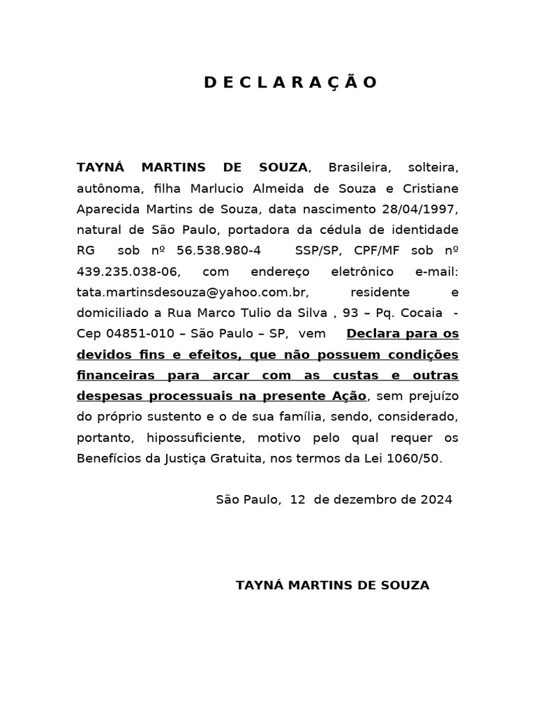 Declara ao pobreza tayna pdf