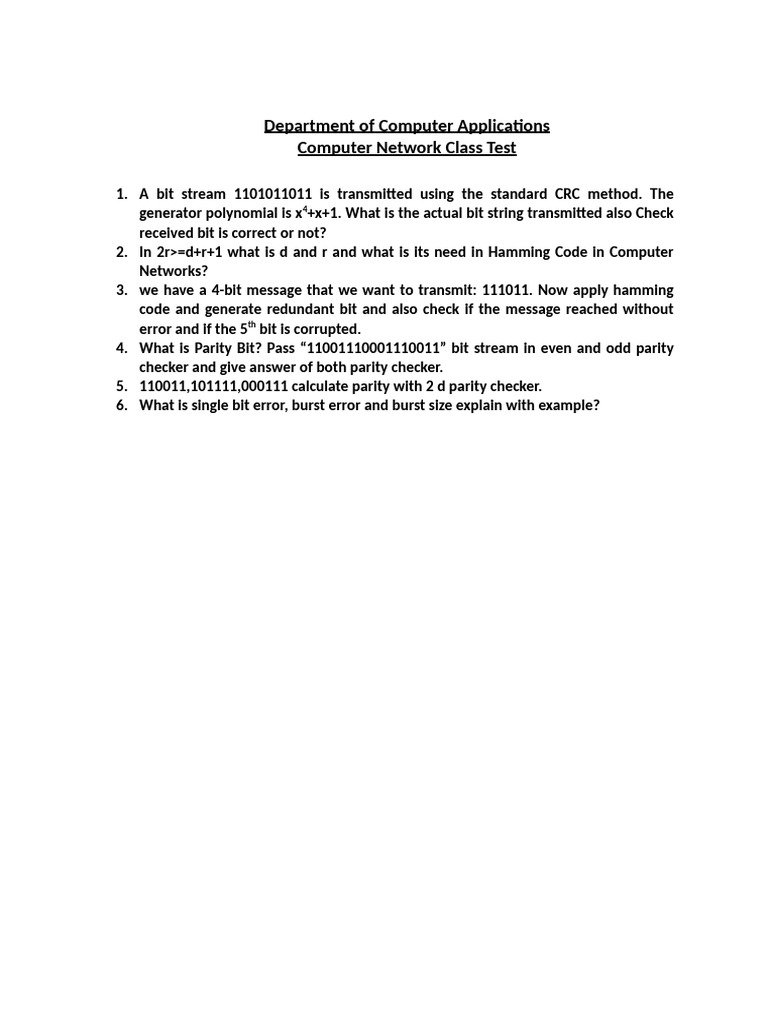 Class Test Format Download
