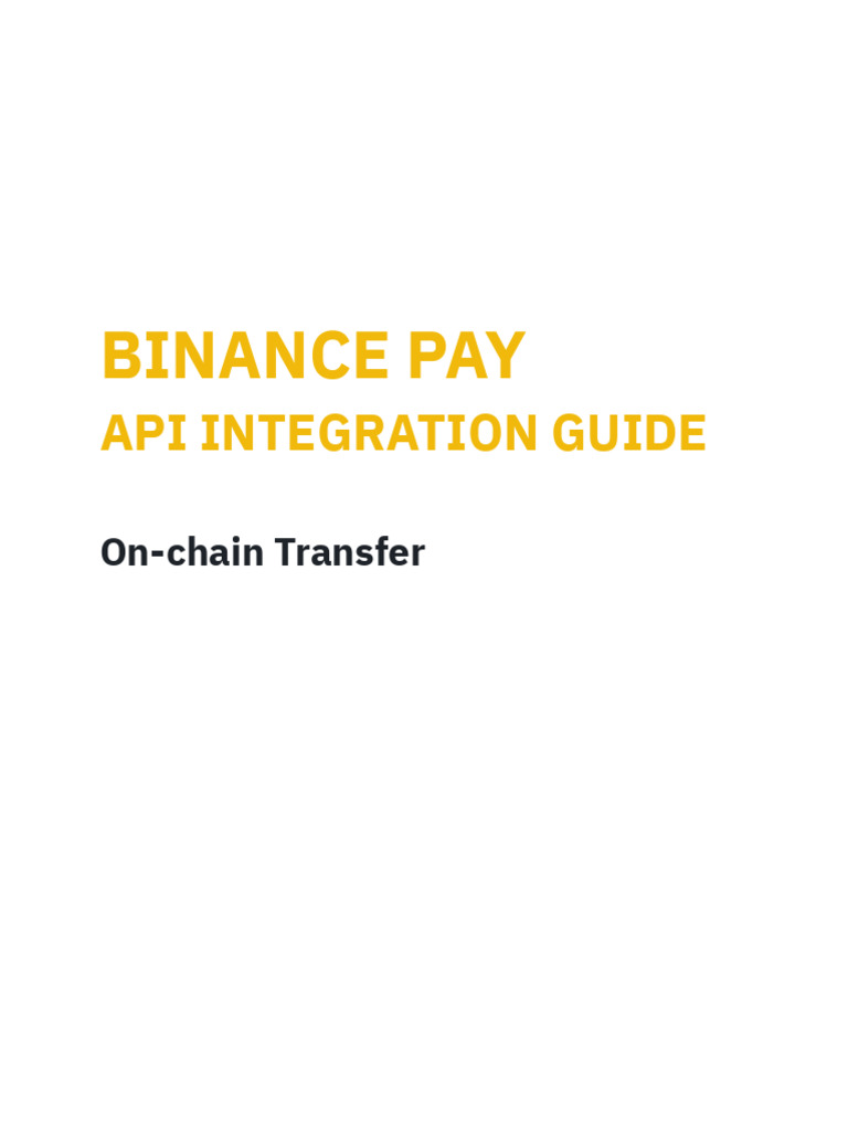 Binance Pay API Integration Guide | PDF | Computing | Computer Programming