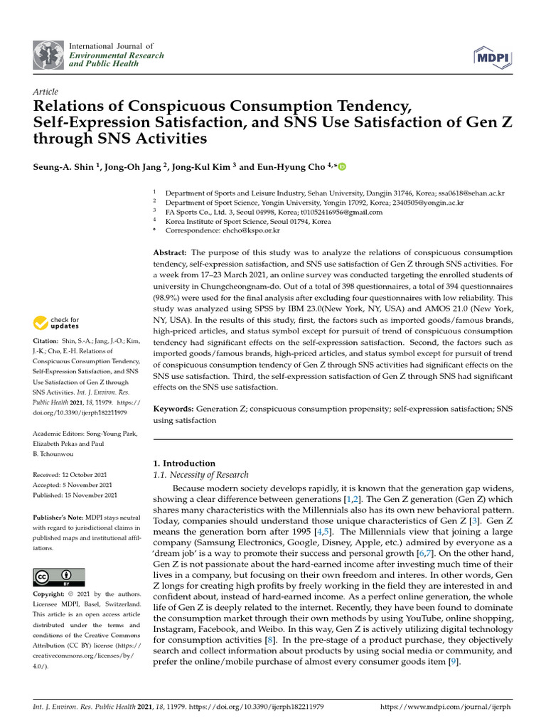 Relations of Conspicuous Consumption Tendency Self | PDF | Validity ...