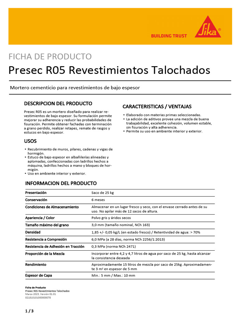 Presec r05 Floatfinish | PDF | Agua | Hormigón