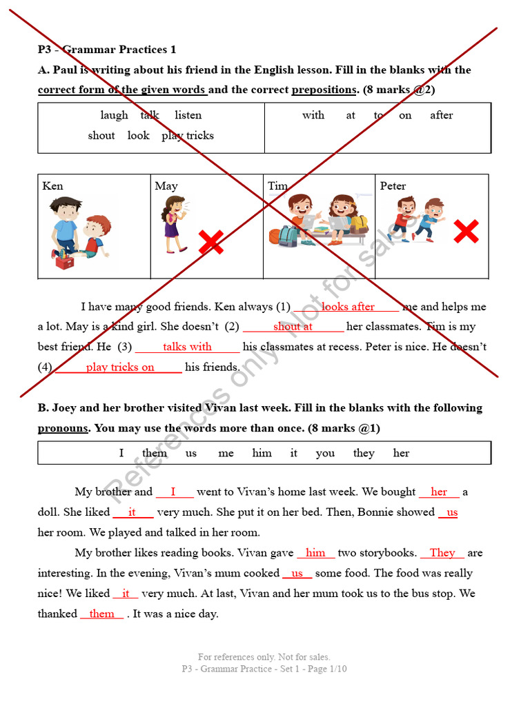 P3 Grammar and Writing Exercises | PDF | Linguistics